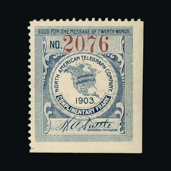 Lot 20703 - United States of America - Telegraphs 1903 - Universal Philatelic Auctions Sale #64 Lot 20703 - United States of America - Telegraphs 1903 - Universal Philatelic Auctions Sale #64