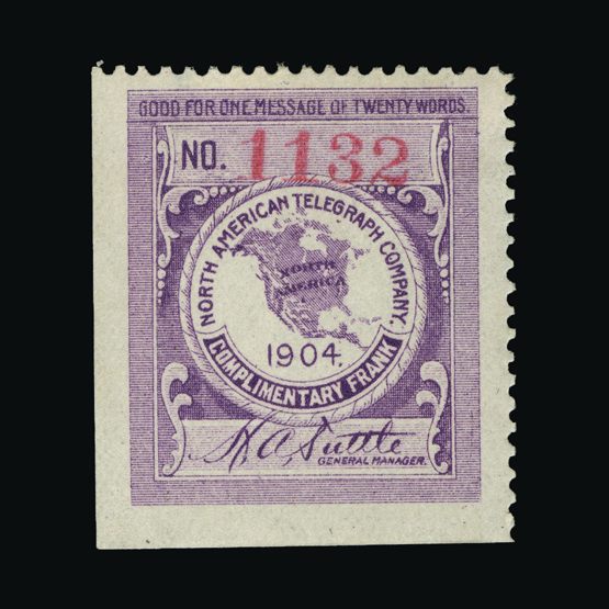 Lot 20704 - United States of America - Telegraphs 1904 - Universal Philatelic Auctions Sale #64 Lot 20704 - United States of America - Telegraphs 1904 - Universal Philatelic Auctions Sale #64
