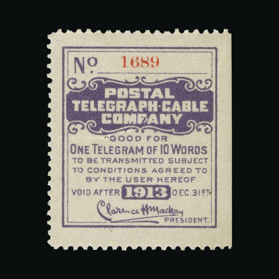 Lot 20705 - United States of America - Telegraphs 1913 - Universal Philatelic Auctions Sale #64 Lot 20705 - United States of America - Telegraphs 1913 - Universal Philatelic Auctions Sale #64