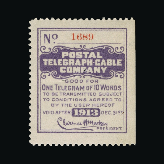 Lot 20078 - United States of America - Telegraphs 1913 - Universal Philatelic Auctions Sale #65 Lot 20078 - United States of America - Telegraphs 1913 - Universal Philatelic Auctions Sale #65