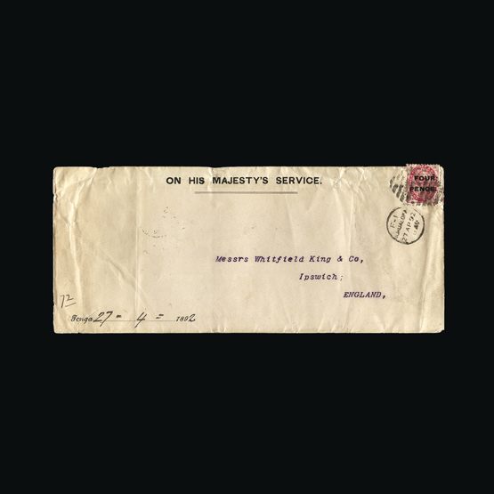 Lot 19382 - tonga 1892 -  Universal Philatelic Auctions Sale #71