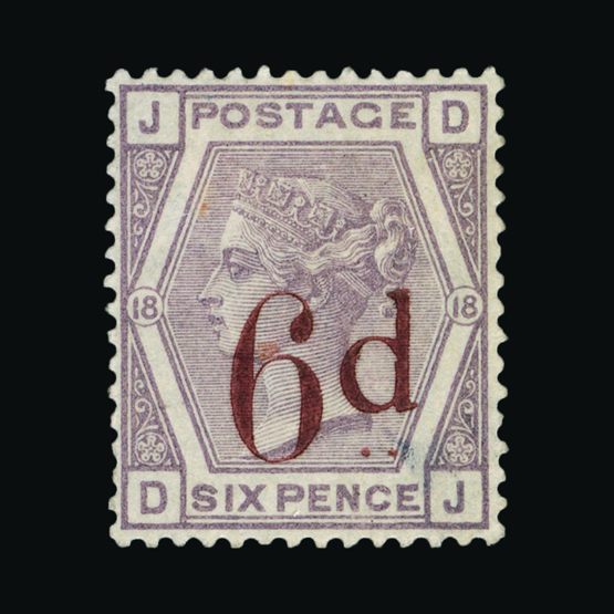 1872-73 SG Z61 plate 11 Malta British Post Office 6d pale buff 