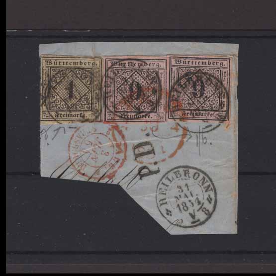 Lot 10397 - GERMAN STATES - WURTTEMBERG 1851-52 -  UPA UPA Auction UPA 95