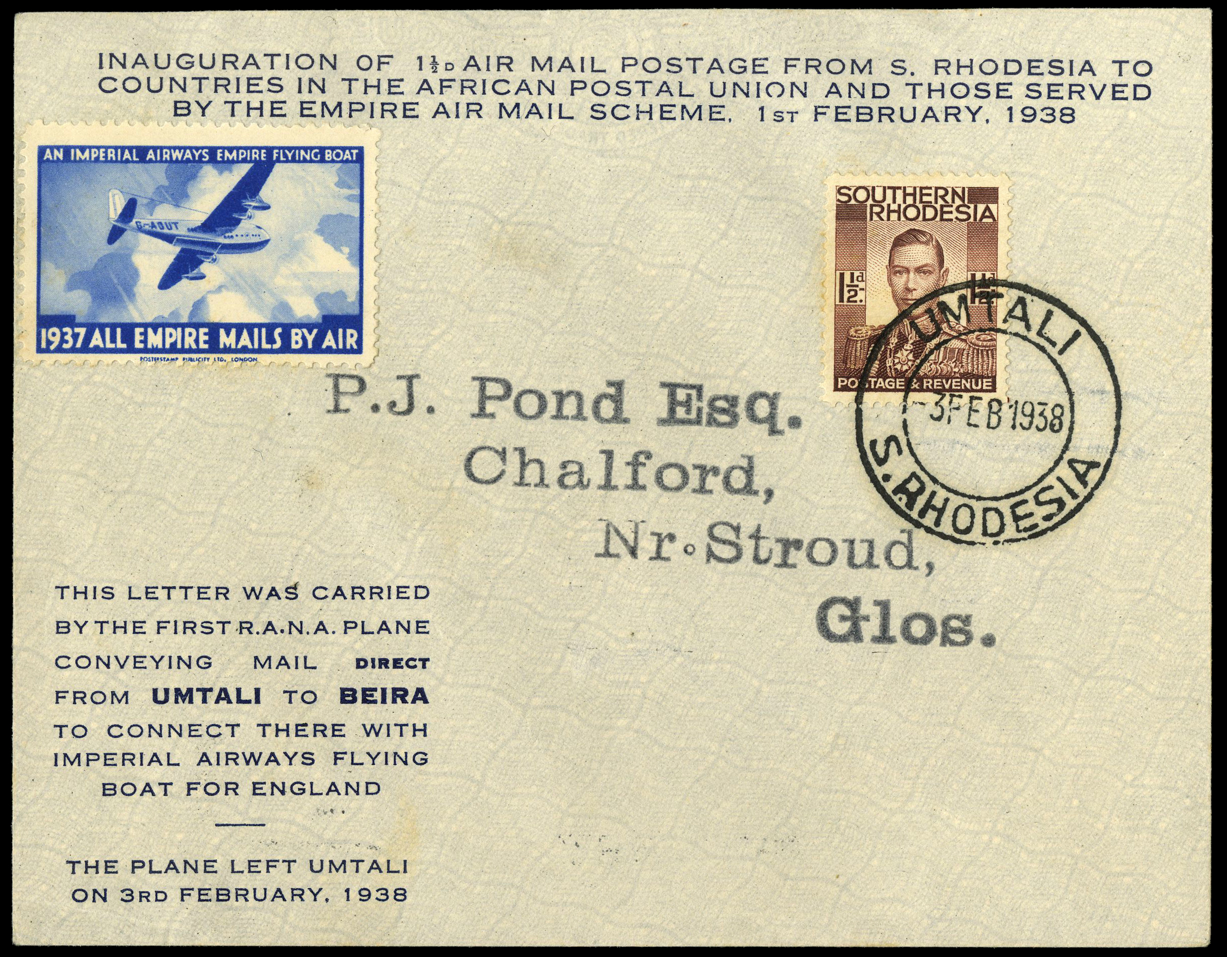 Lot 120 - General - Imperial Airways 1938 -  UPA UPA Auction UPA 97