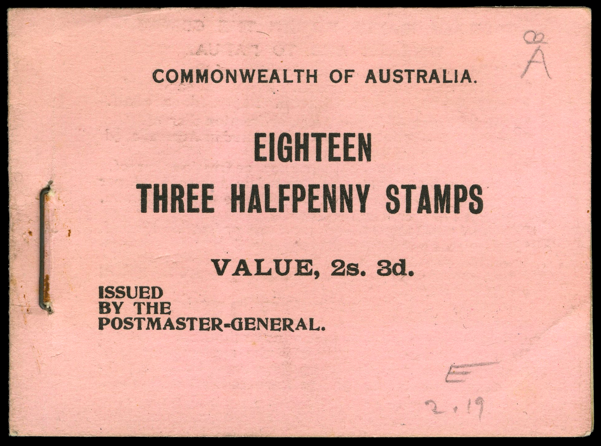 Lot 1721 - australia - booklets 1919 -  UPA UPA Auction UPA 97
