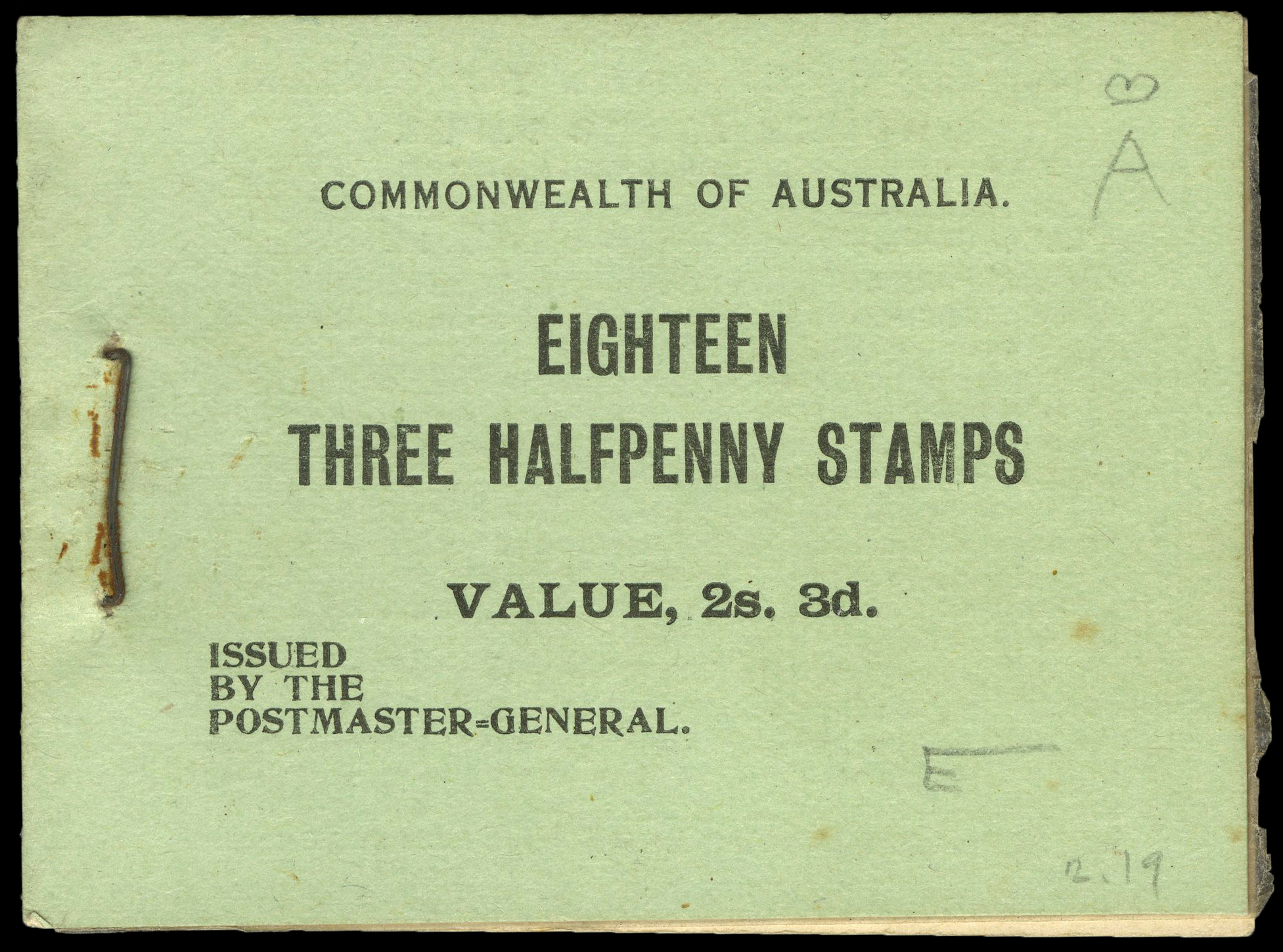 Lot 1722 - australia - booklets 1919 -  UPA UPA Auction UPA 97