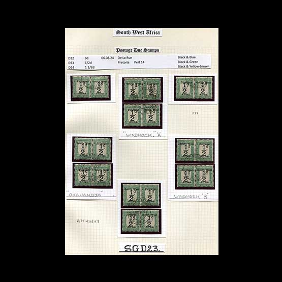 Lot 24166 - south west africa 1923-27 -  UPA UPA Auction UPA 97