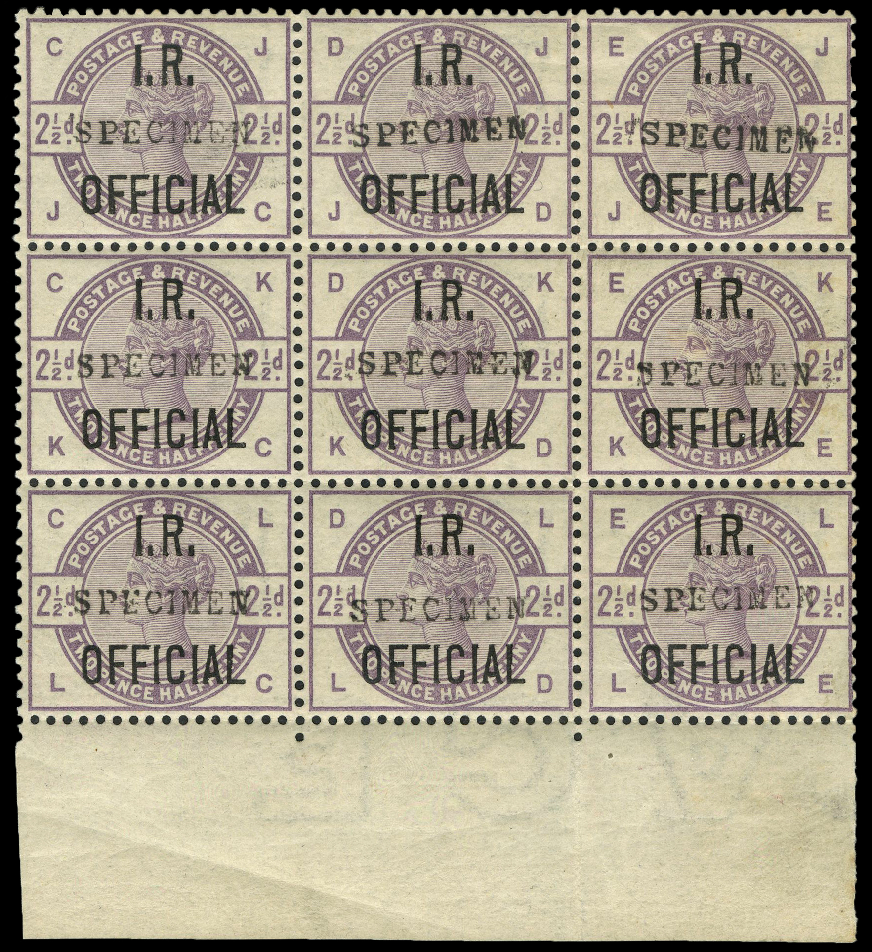 Lot 27123 - Great Britain - Officials 1884-88 -  UPA UPA Auction UPA 97